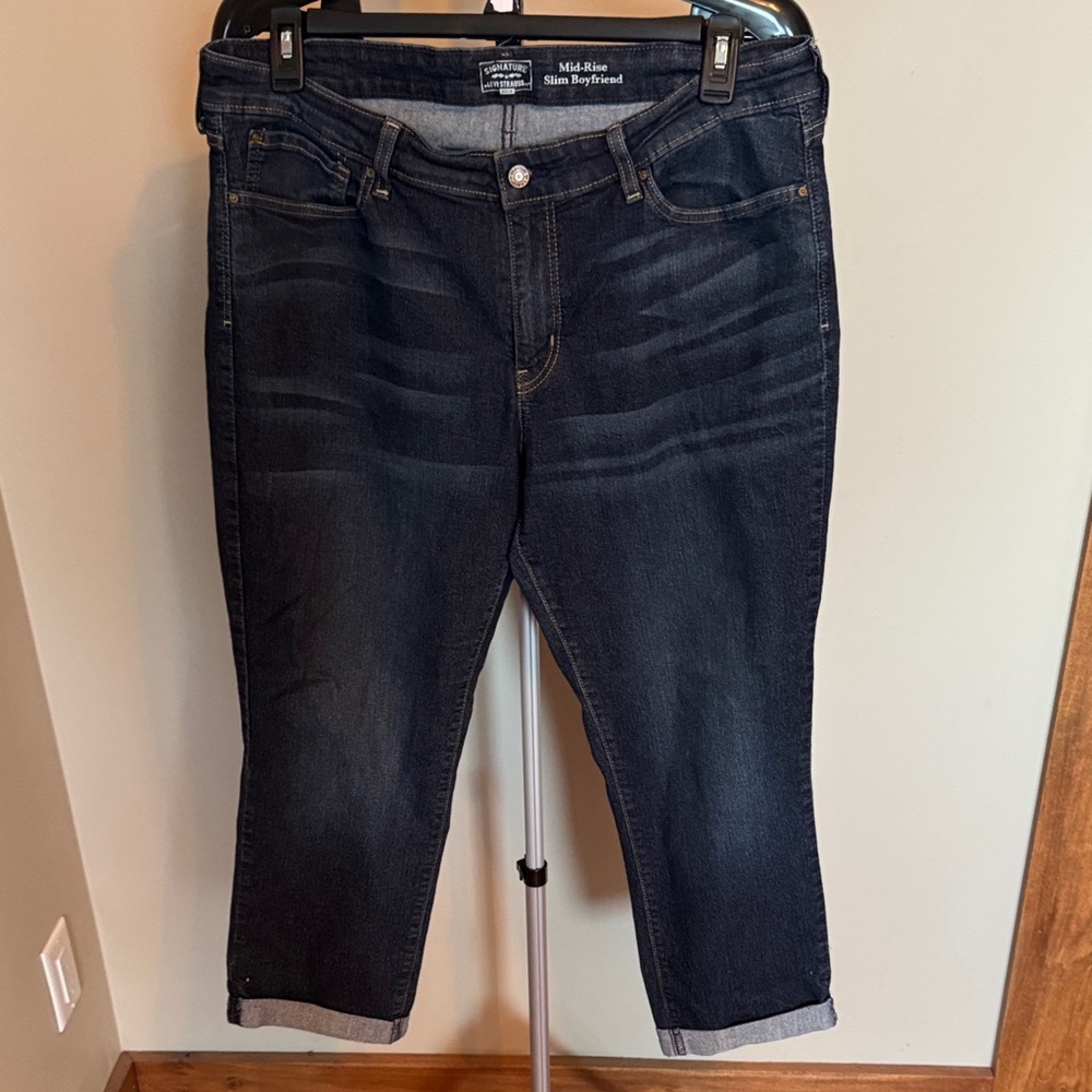 Signature by Levi Strauss Boyfriend Jeans - Dark Indigo